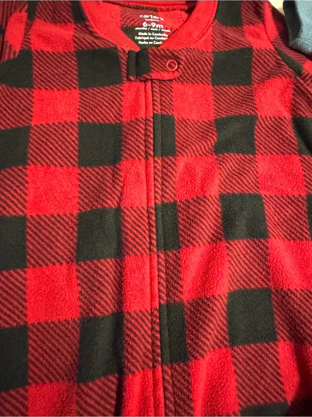 Carter's Soft Fleece Sleep Sacks Bundle (2) - Size 6M (Medium) Plaid Stripes